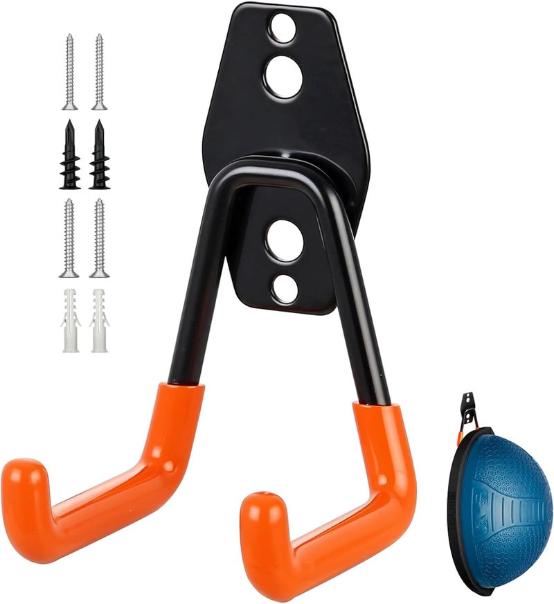 Fevbcnrj Wall Mount Compatible with Bosu Ball, Metal Half Exercise Ball Holder, Heavy Duty Wall Hook for Hanging Half Balance Ball, Space-Saving Fitness Balls Storage Organizer, for Home Gym and Studio - Image 1